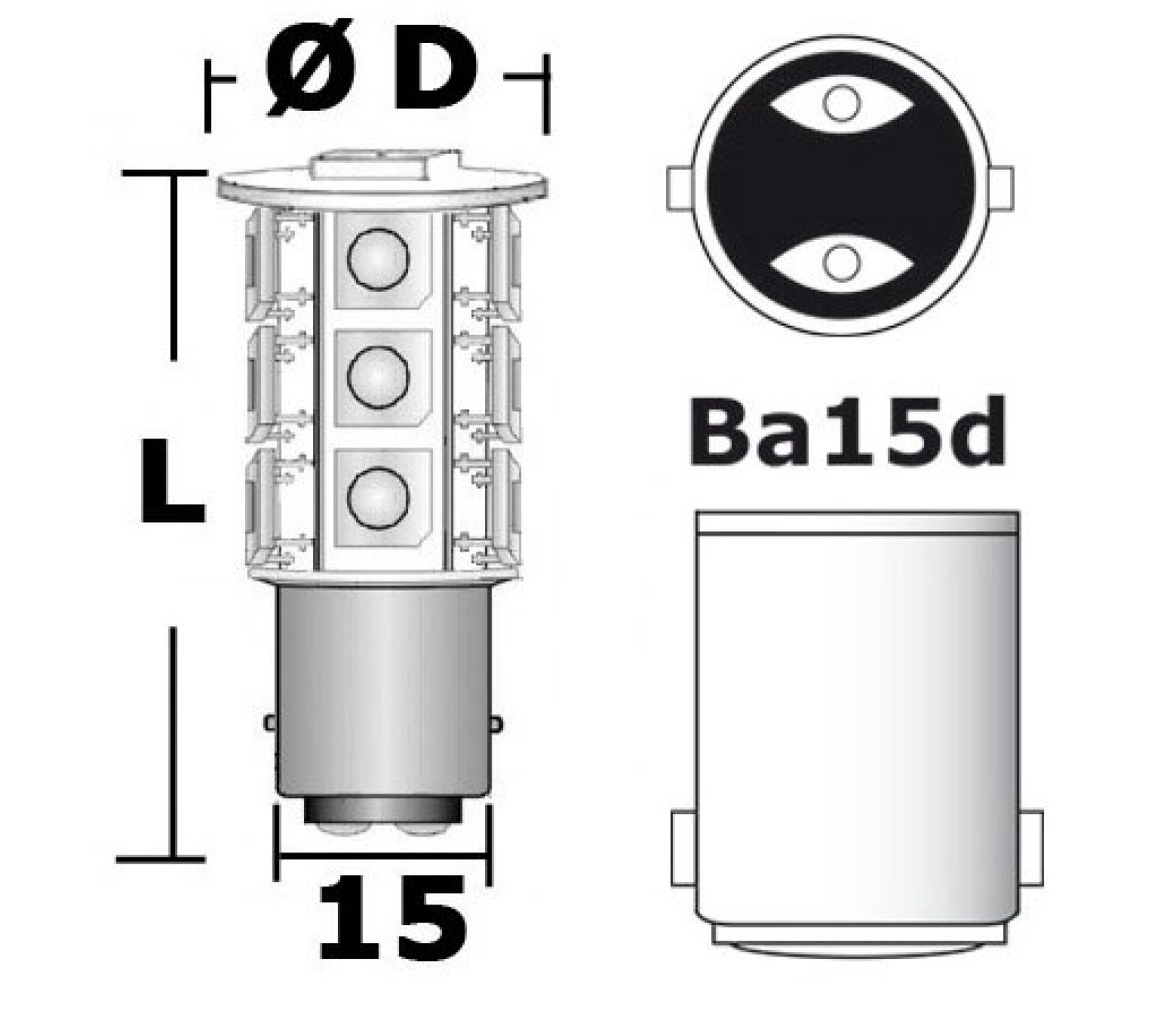 Bombilla SMD 102 LEDs BA15D 12-24V