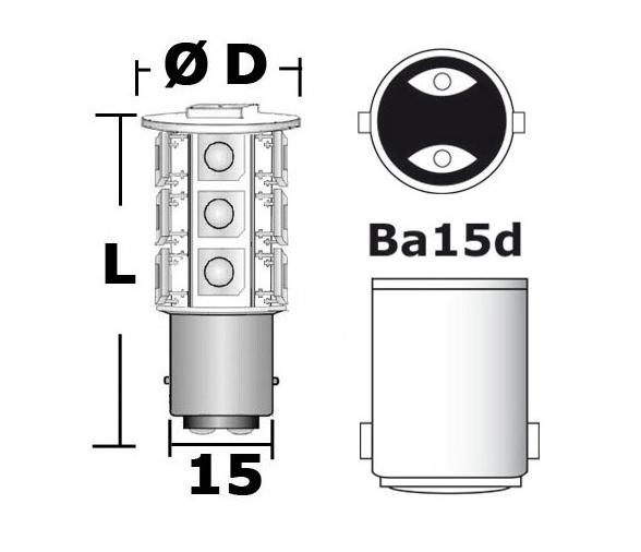 Bombilla SMD 102 LEDs BA15D 12-24V