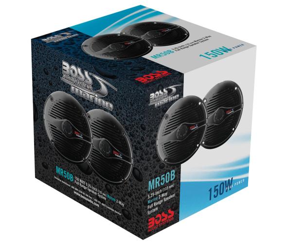 Boss Marine Juego 2 Altavoces Marinos 150W Negros
