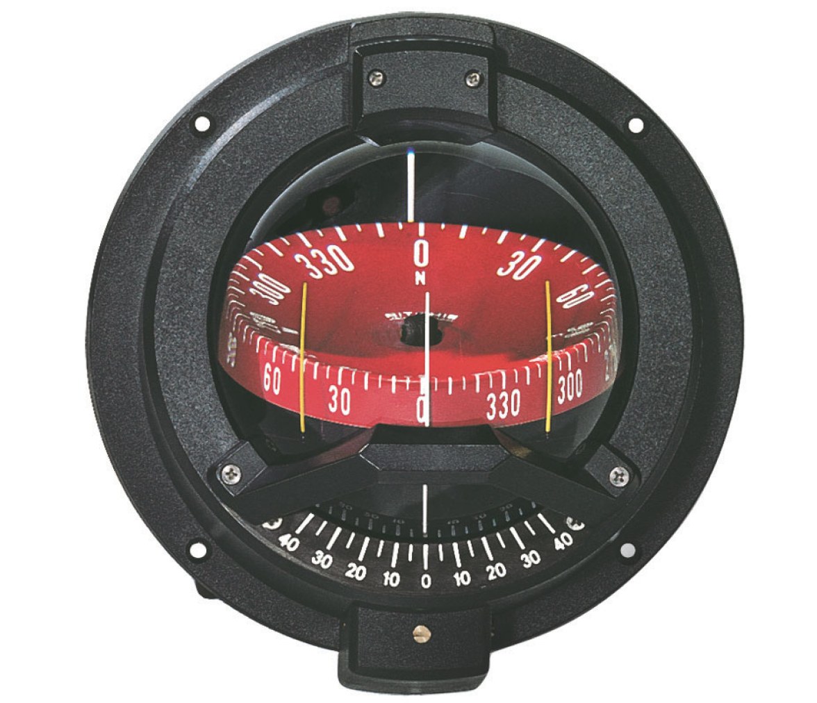 Brújula Navigator BN-202-L Montaje en Mamparo,Rojo/Negro