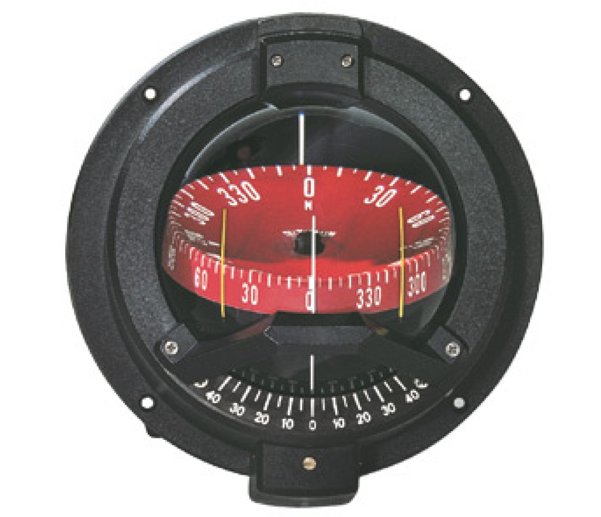 Brújula Navigator BN-202-L Montaje en Mamparo,Rojo/Negro