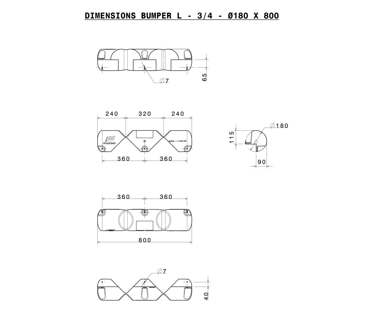 Bumper Articulado 18 x 80 cm Blanco