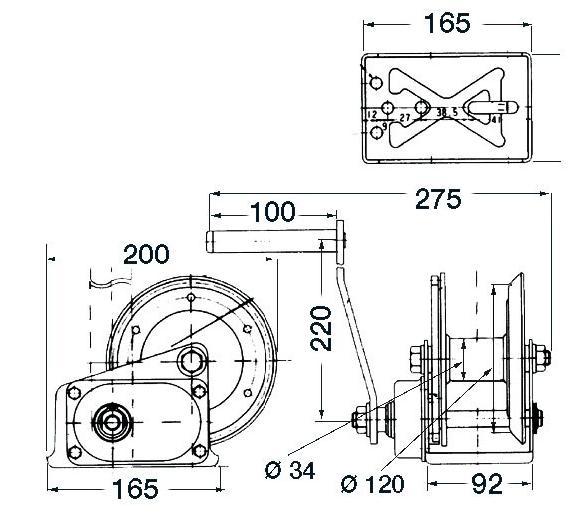 Cabestrante Winch Manual Remolque con Embrague