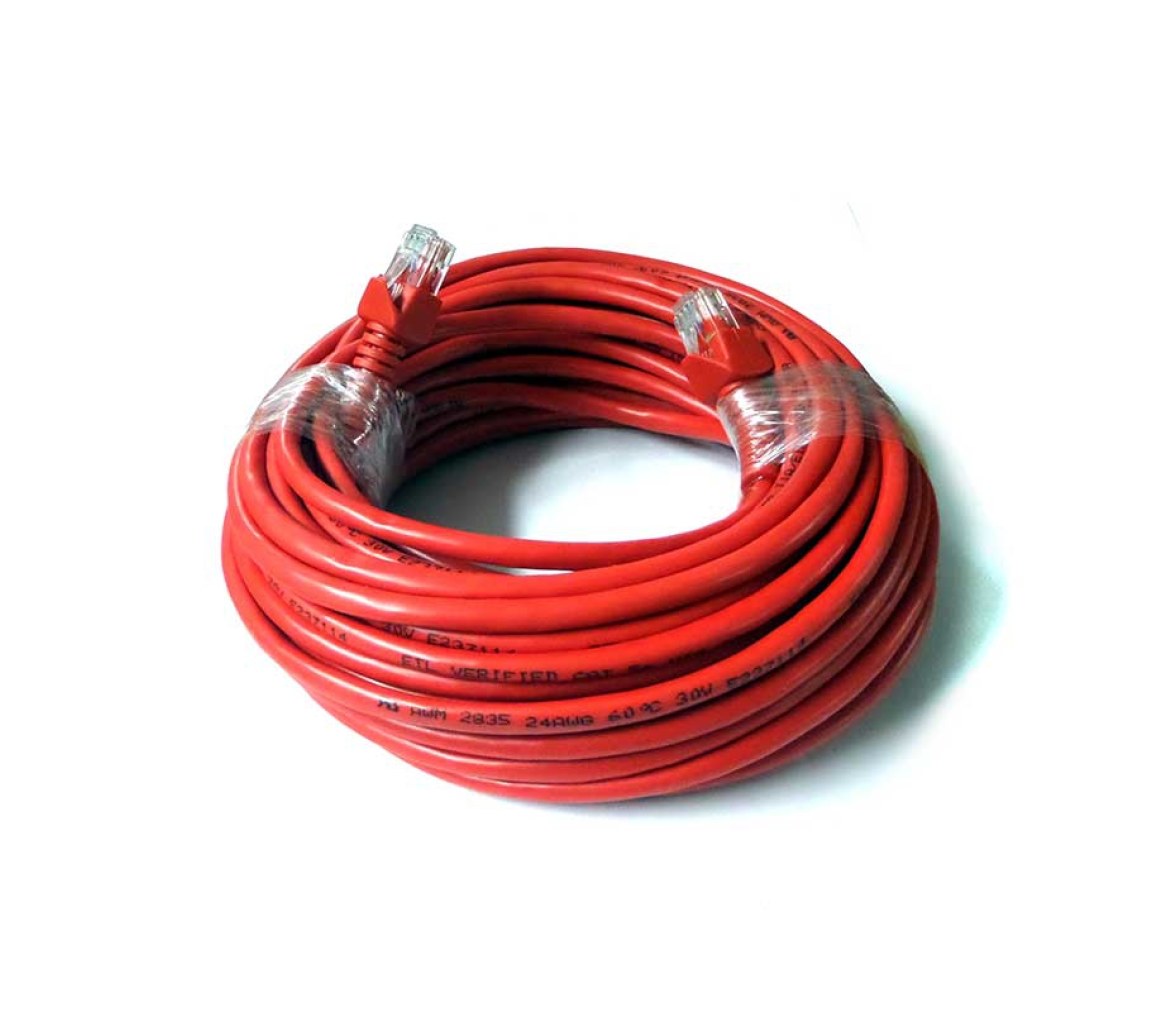 Fischer Panda Cableado de comunicaciones RJ45 CAT-5E, 15 metros, rojo