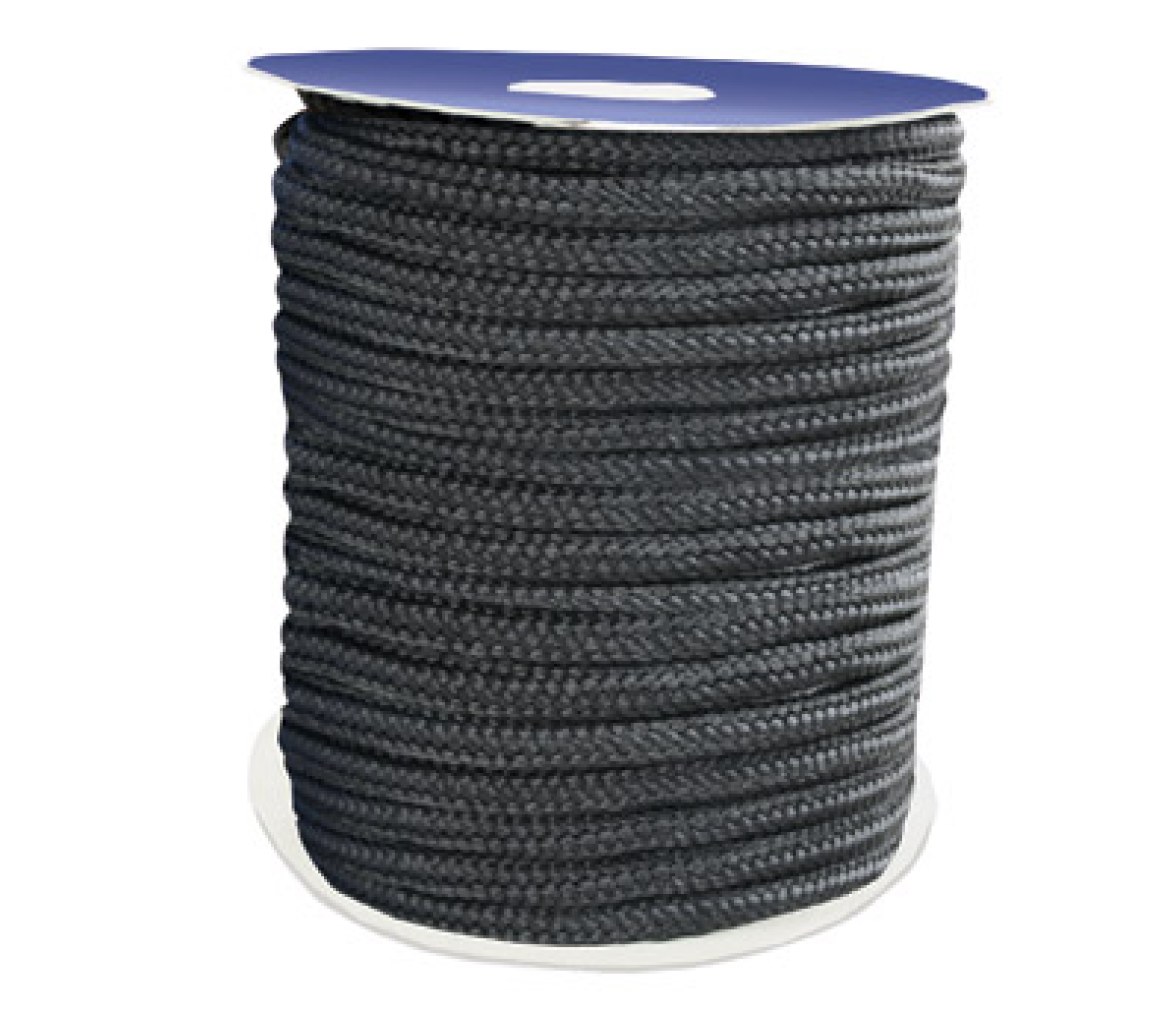 Cabo de amarre 16 hebras Doble trenzado 8mm Poliester, negro