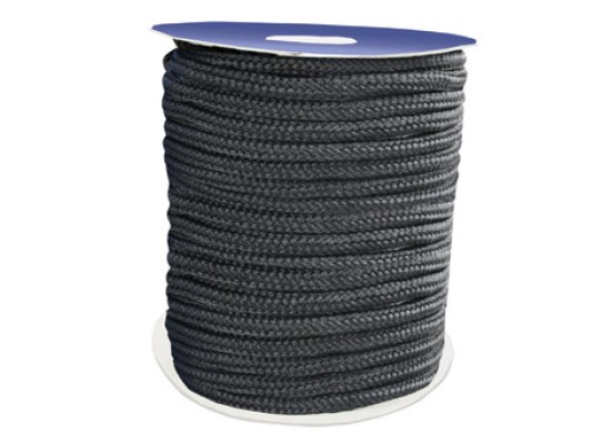 Cabo de amarre 16 hebras Doble trenzado 8mm Poliester, negro