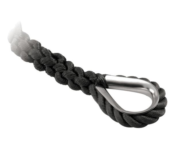 Cabo de Amarre de Poliester de 3 Hilos Negro