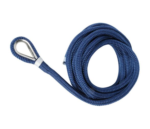 Cabo de Amarre de Poliester de Doble Trenza Azul