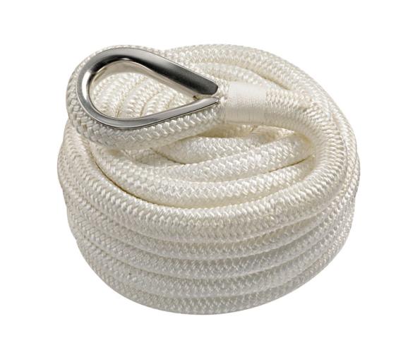 Cabo de Amarre de Poliester de Doble Trenza Blanco