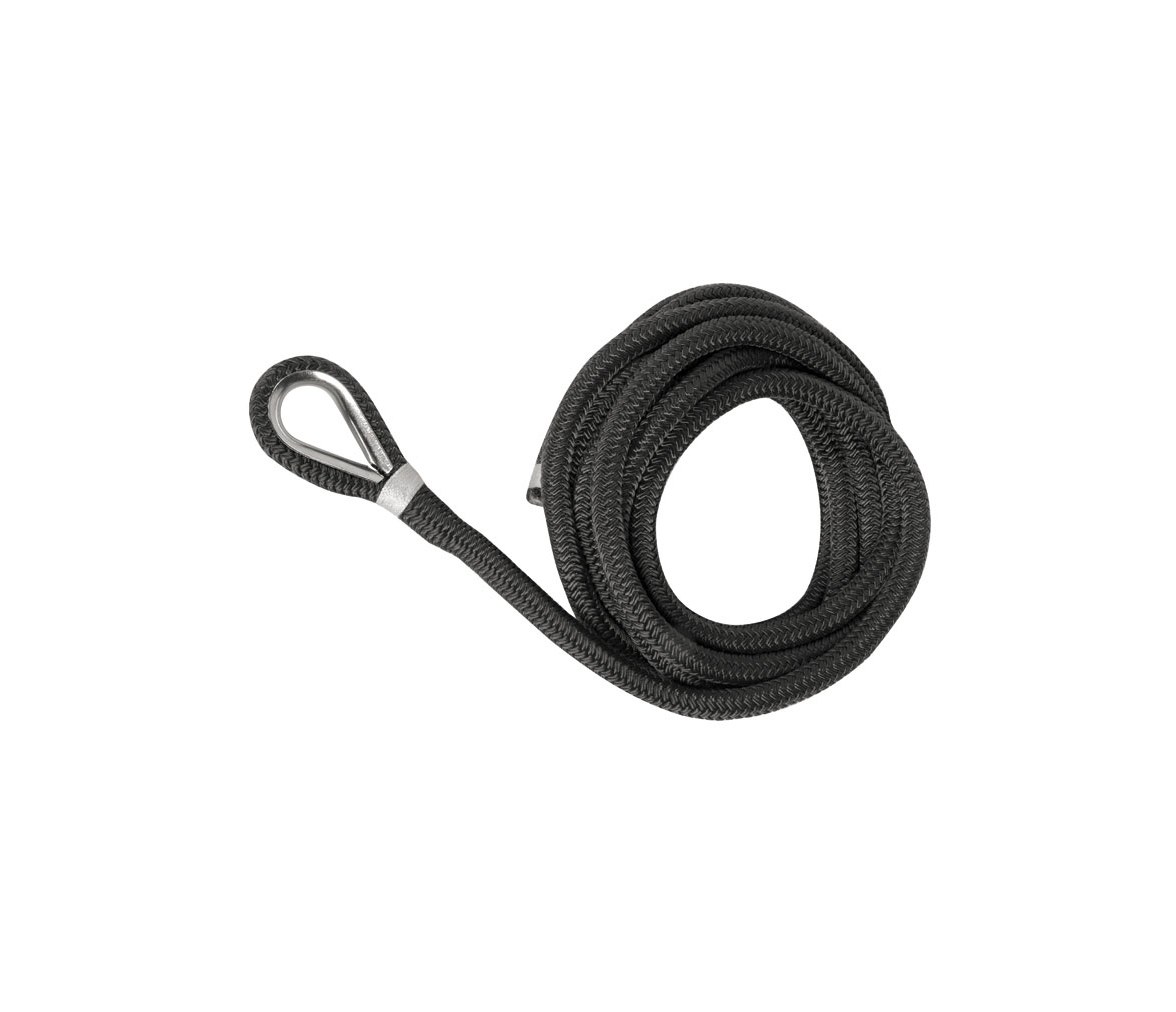 Cabo de Amarre de Poliester de Doble Trenza Negro