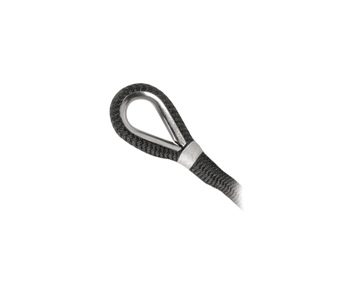 Cabo de Amarre de Poliester de Doble Trenza Negro