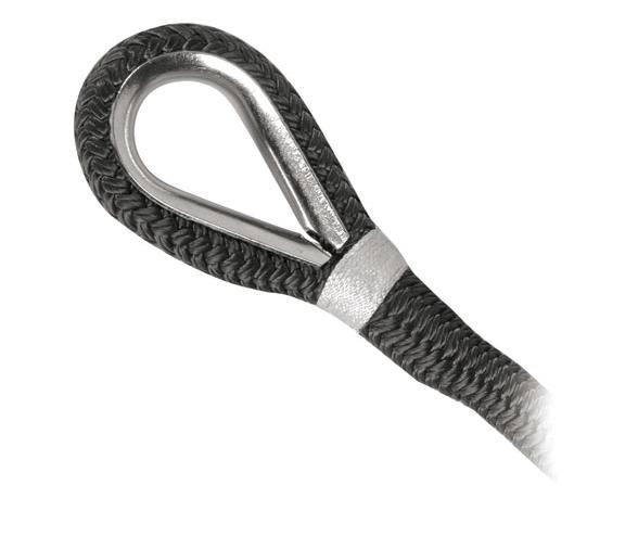 Cabo de Amarre de Poliester de Doble Trenza Negro