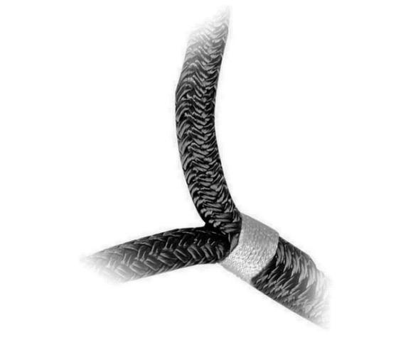 Cabo de Amarre de Poliester de Doble Trenza Negro con Gaza