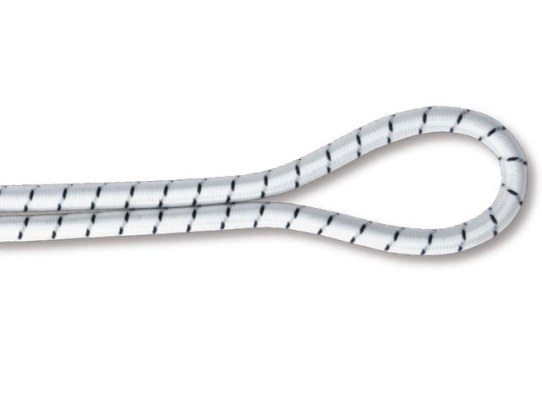Marine Shock Cord Covered by Polyester White-Black