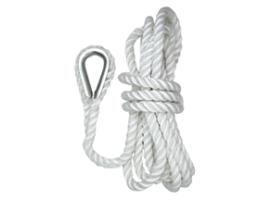 Cabo Fondeo 3 Hebras Guarda Cabos 30m.x12mm. Blanco Lalizas