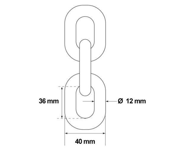 Cadena Calibrada Galvanizada 12 mm ISO 4565