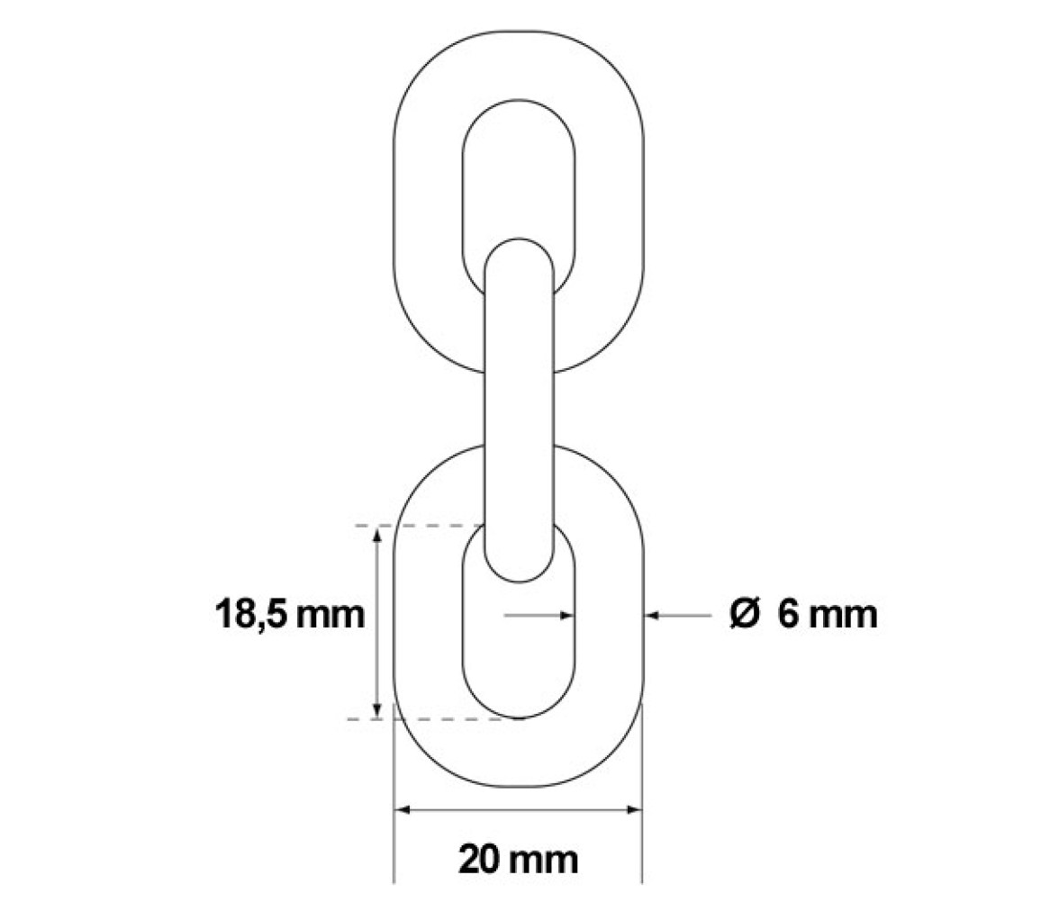 Cadena Calibrada Galvanizada 6 mm DIN 766