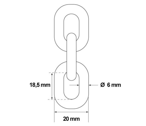 Cadena Calibrada Galvanizada 6 mm DIN 766