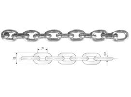 Cadena no Calibrada Galvanizada DIN 763 de 5mm - 1 Metro