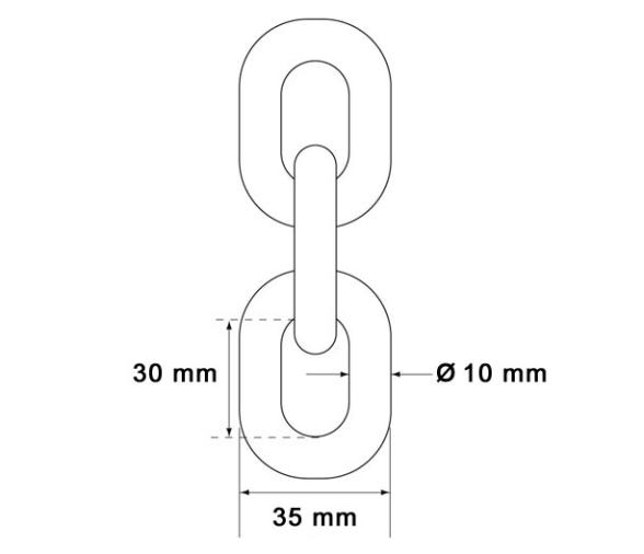 Cadena Calibrada Galvanizada 10 mm ISO 4565