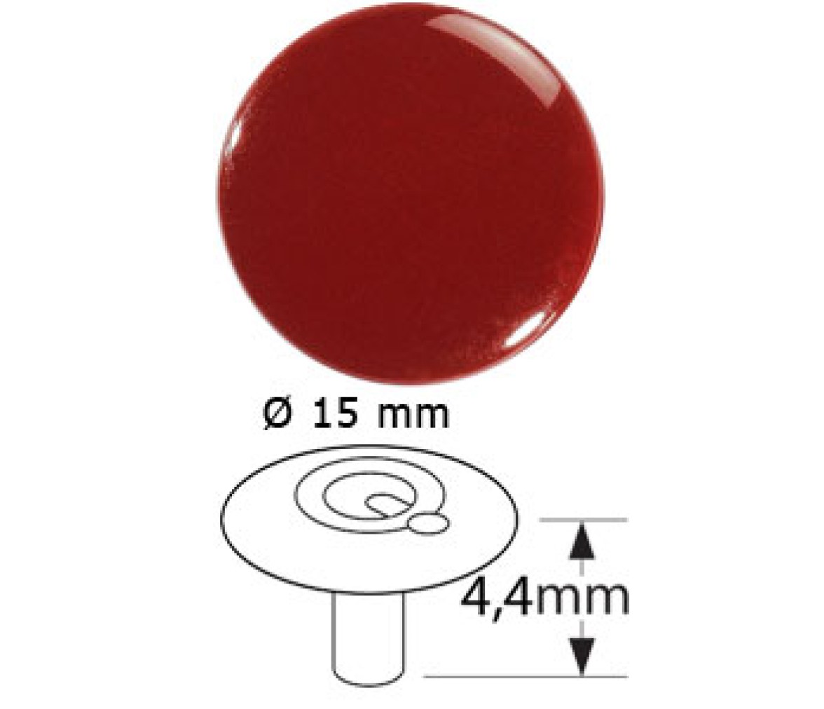 CAF Broche Hembra Parte Superior Inox 316 Rojo Burdeox