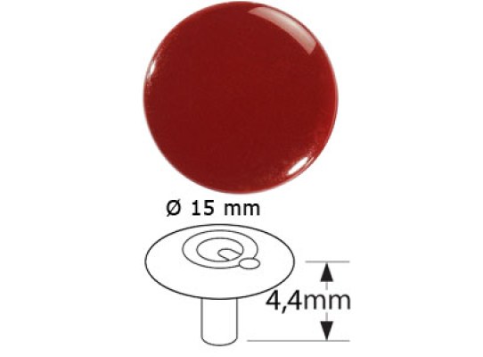 CAF Broche Hembra Parte Superior Inox 316 Rojo Burdeox