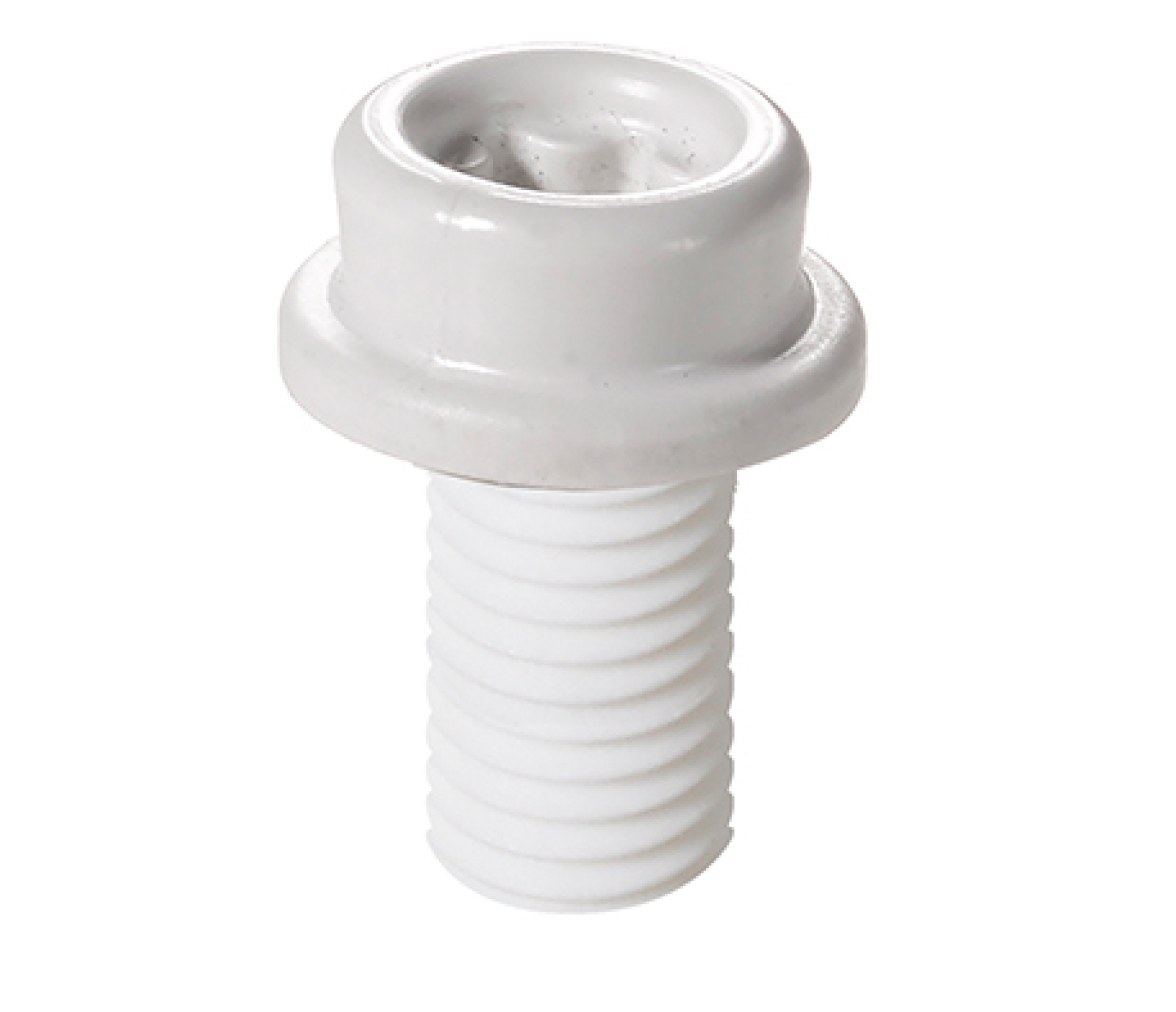 CAF Broche Macho con Tornillo M6 Composite Blanco 10mm