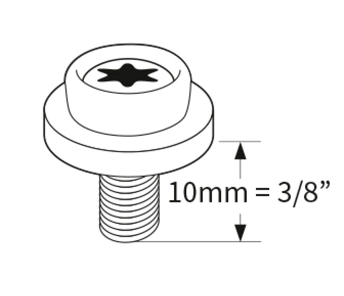 CAF Broche Macho con Tornillo M6 Composite Blanco 10mm
