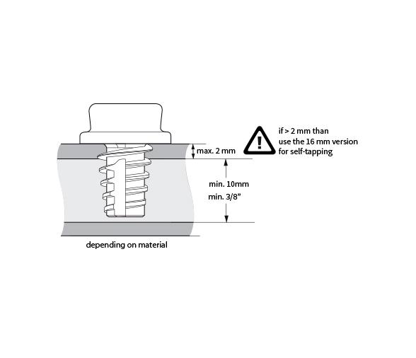 CAF Broche Macho en Composite Blanco 10mm Autoroscante