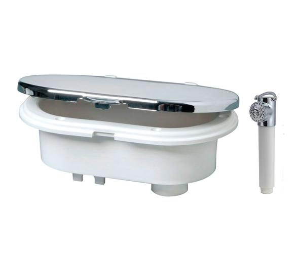 Caja Cromada con Ducha Mizar con Mezclador