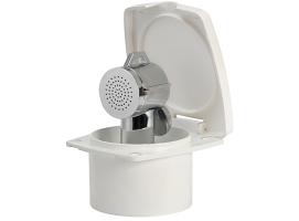 White Shower Cab with Niagara Shower