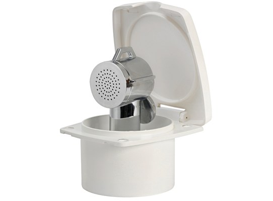 White Shower Cab with Niagara Shower