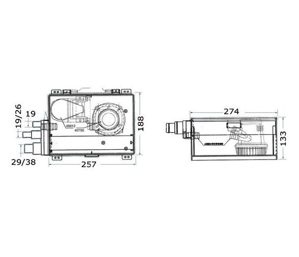 Caja para Bomba Evacuacion Ducha