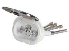 Caja Cromada con Ducha Mizar Manguera Inox con Mezclador