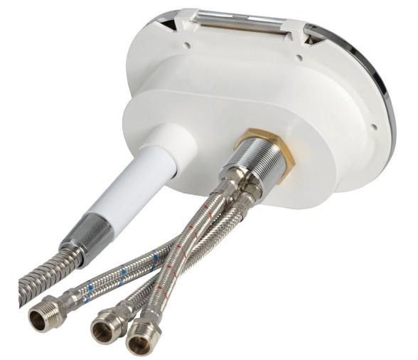 Caja Cromada con Ducha Mizar Manguera Inox con Mezclador