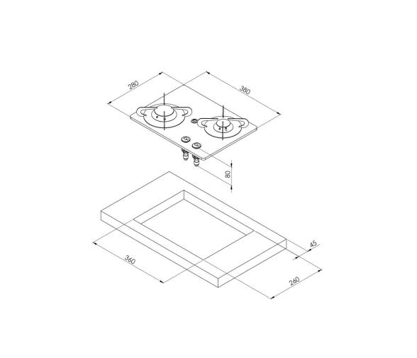 Can Cocina rectangular PV1351