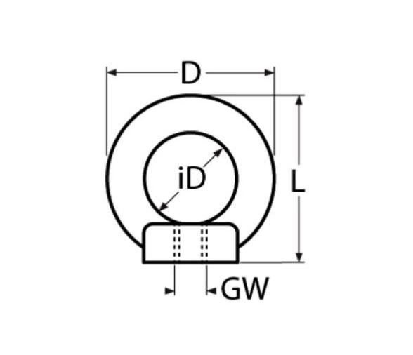 Marinetech Tuerca con Ojo Inox Negra