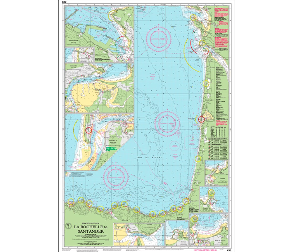 Imray Carta Nautica C42 La Rochelle-Santander