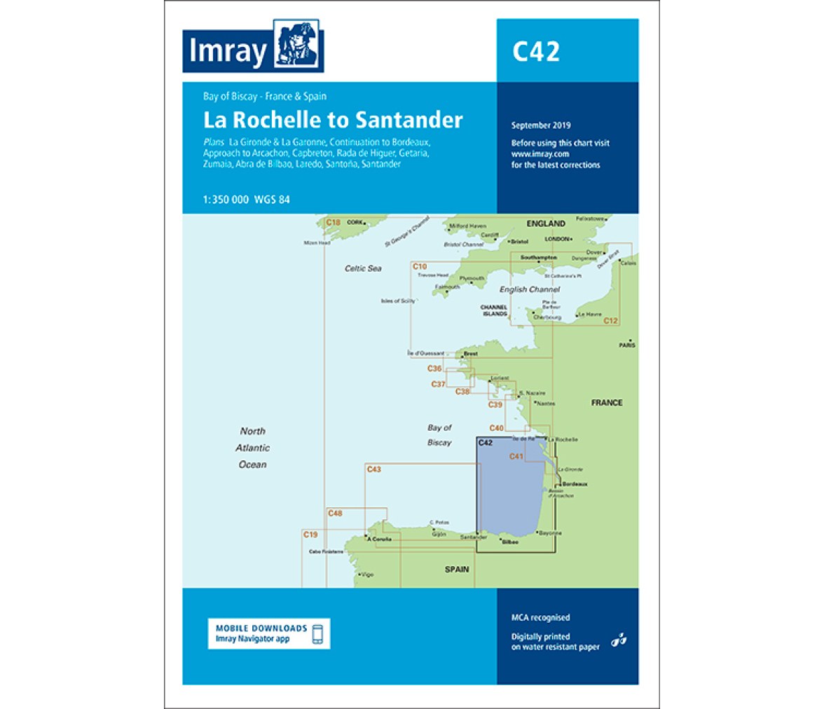 Imray Carta Nautica C42 La Rochelle-Santander