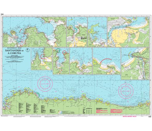 Carta Nautica C43 Santander-A Coruña Imray