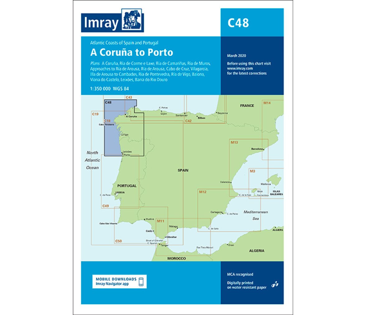 Imray Carta Nautica C48 A Coruña-Oporto