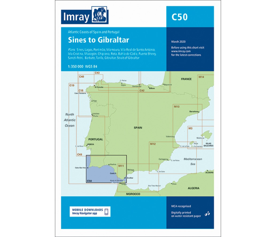 Imray Carta Nautica C50 Sines-Gibraltar