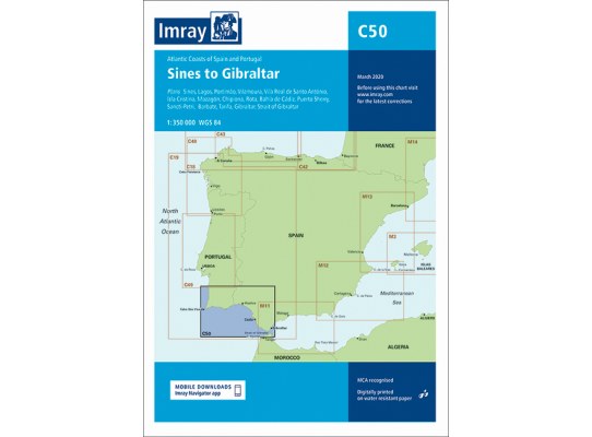 Imray Carta Nautica C50 Sines-Gibraltar