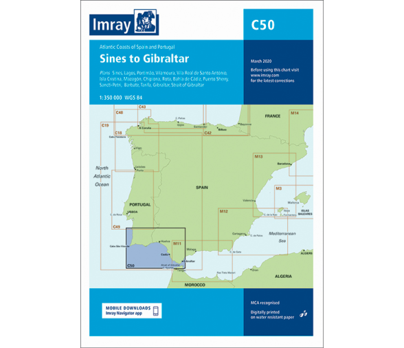 Carta Nautica C50 Sines-Gibraltar Imray