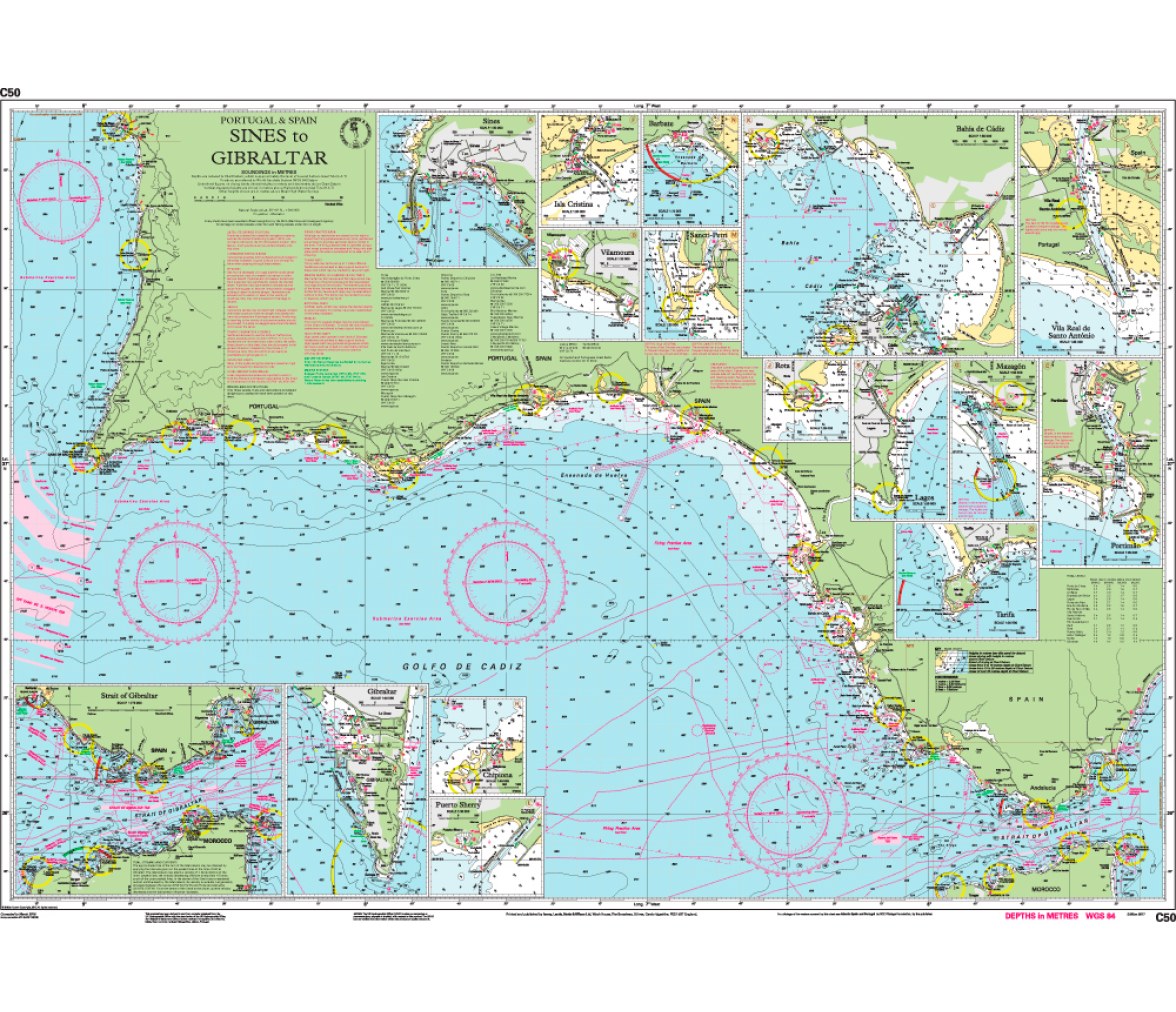 Imray Carta Nautica C50 Sines-Gibraltar