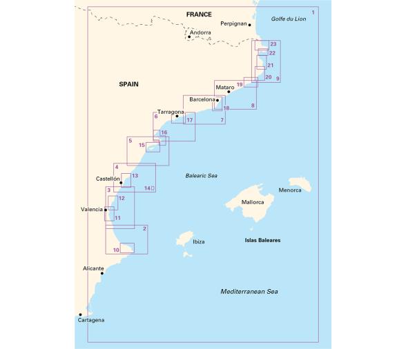 Pack Cartas Nauticas 3220  Cabo de Nao-Francia Imray