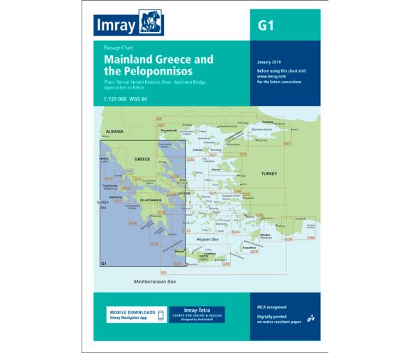 Carta Náutica G1 Grecia Peninsular y Peloponeso Imray