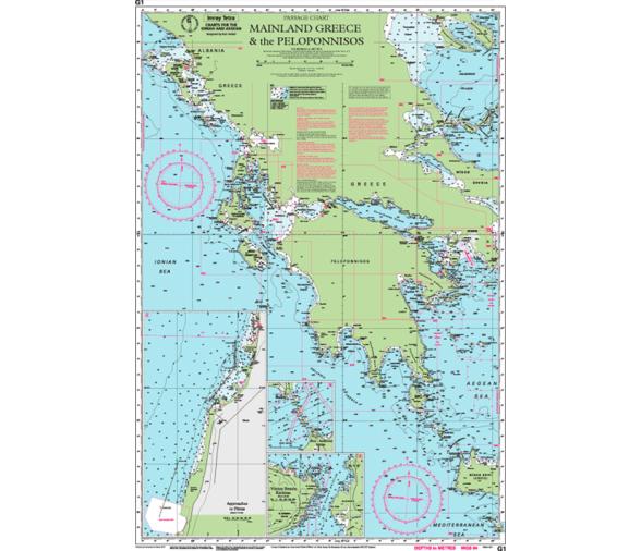 Carta Náutica G1 Grecia Peninsular y Peloponeso Imray