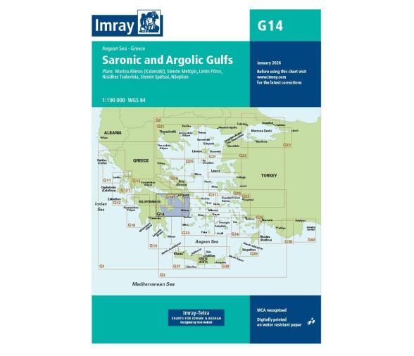 Carta Nautica G14 Golfos Sarónico y Argólico Imray