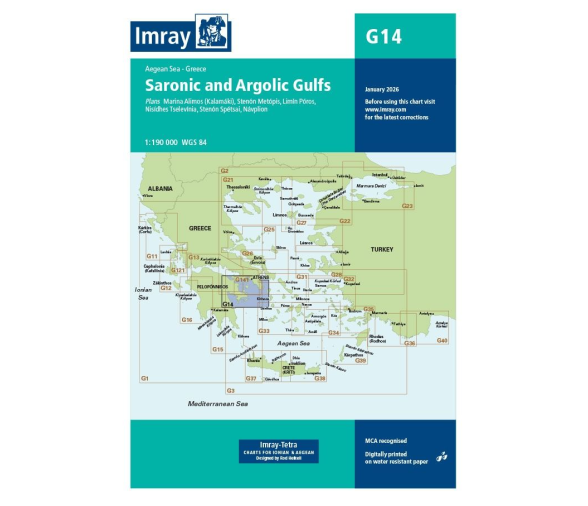 Carta Nautica G14 Golfos Sarónico y Argólico Imray